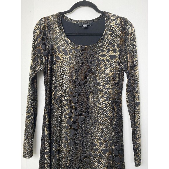 Karen Kane Leopard Print Mini Dress A Line Velvet Burnout Long Sleeve Size S - Picture 9 of 15